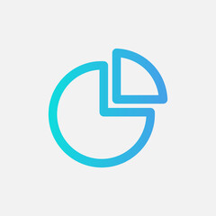 Pie chart icon in gradient style about user interface, use for website mobile app presentation