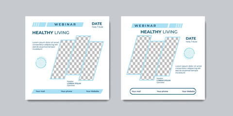 Simple social media post templates. Suitable for health webinars, health poster, business webinar, online classes and other online seminars.	