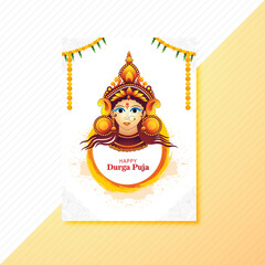 Happy durga puja festival celebration brochure card background