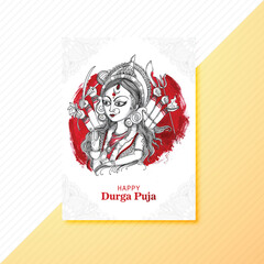Indian festival goddess durga puja brochure template card background