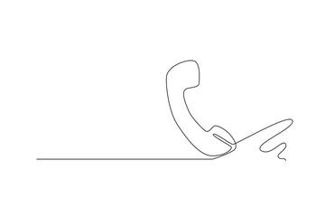 simple line illustration of gadget. One line concept of hand phone, mobile phone, and telephone.