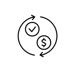 money transfer line icon. Simple element illustration. money transfer  concept outline symbol design.