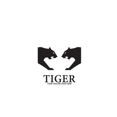 Tiger logo template. Abstract logotype for business company vector.