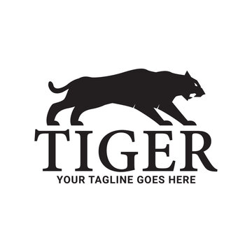 Tiger logo template. Abstract logotype for business company vector.