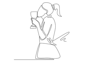 simple line illustration of winner celebration. one line concept of winner in sport or tournament and gold medal and first champion celebration.