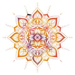 Mandalas geometric pattern, Warm Mandala,Rainbow Flower of Life with Lotus, Flower of Life in Lotus