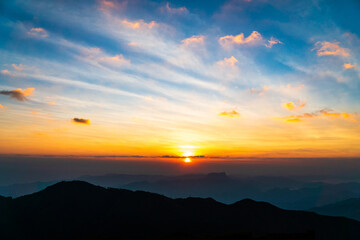 colorful dramatic sky with cloud at sunset.beautiful sky with clouds background .