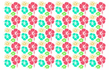 Colorful Tropical Leaf Vector Pattern Background