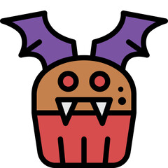 cupcake filled outline icon
