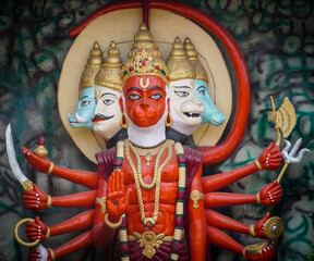 Statue of Hanuman ji with five faces huge statue of hanuman ji