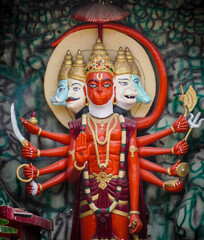 shadipur delhi,Statue of Hanuman ji with five faces huge statue of hanuman ji