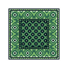 Carpet oriental pattern pixel art icon. Isolated vector illustration. 8-bit. Design for stickers, logo, mobile app.