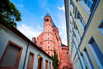 View of the St. Martin's Cathedral in Mainz, Germany.