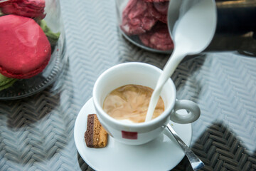 Coffee day shot, Photo is selective focus with shallow depth of field. Taken at Cairo Egypt on 18 November 2016.