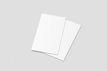 Vertical business card, greeting card, invitation card mockup. Blank space 3D rendering illustration object. 