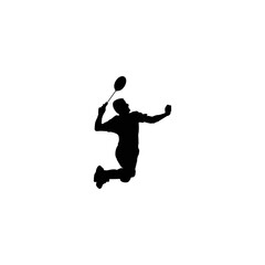 Plakat badminton jump smash logo