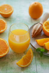 Glass of fresh orange juice