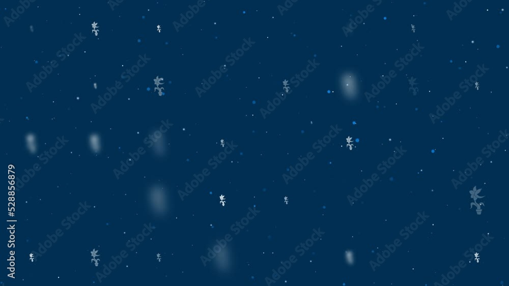 Poster template animation of evenly spaced carnivorous plant symbols of different sizes and opacity. animat