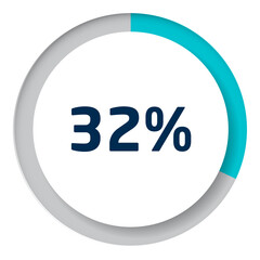 Set of circle percentage diagrams for infographics, 3D design