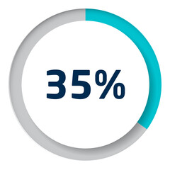 Set of circle percentage diagrams for infographics, 3D design