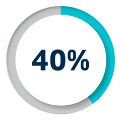 Set of circle percentage diagrams for infographics, 3D design