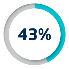 Set of circle percentage diagrams for infographics, 3D design