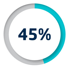 Set of circle percentage diagrams for infographics, 3D design