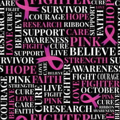 Breast Cancer Awareness themed supportive words Pattern - 528856891