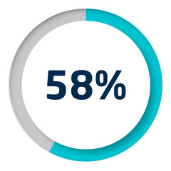 Set of circle percentage diagrams for infographics, 3D design