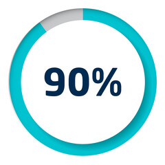 Set of circle percentage diagrams for infographics, 3D design