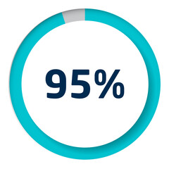Set of circle percentage diagrams for infographics, 3D design