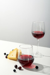 Concept of delicious alcohol drink, wine, space for text
