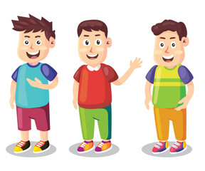 Kid boy cute character