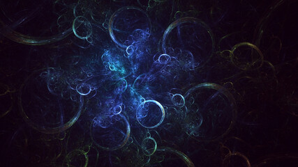 3D rendering abstract colorful fractal light background