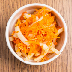 carrot salad with calamari