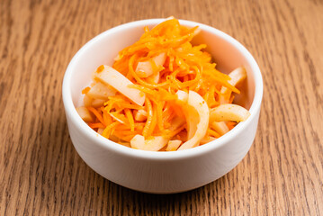 carrot salad with calamari