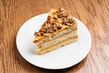 walnut cake with caramel