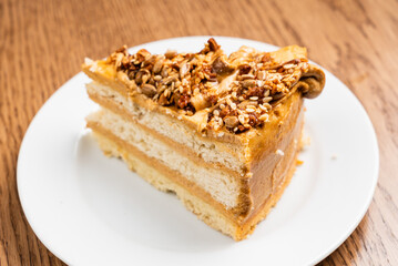 walnut cake with caramel