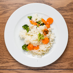 rice with carrot and broccoli