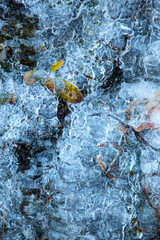 Ice formations on a ledge in Bolton Notch in Connecticut.