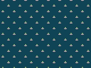 Pixel flying saucer UFO background - high res seamless 8 bit pattern