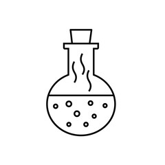 Beaker. Chemical equipment. Vector clipart design element.