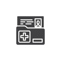 Medical record folder vector icon