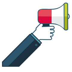 Megaphone for social media marketing concept.