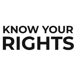 Know your rights banner with megaphone