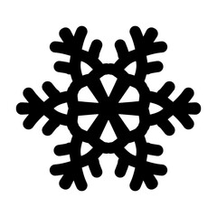 Snowflake icon. Christmas simple flat black vector illustration on white background.