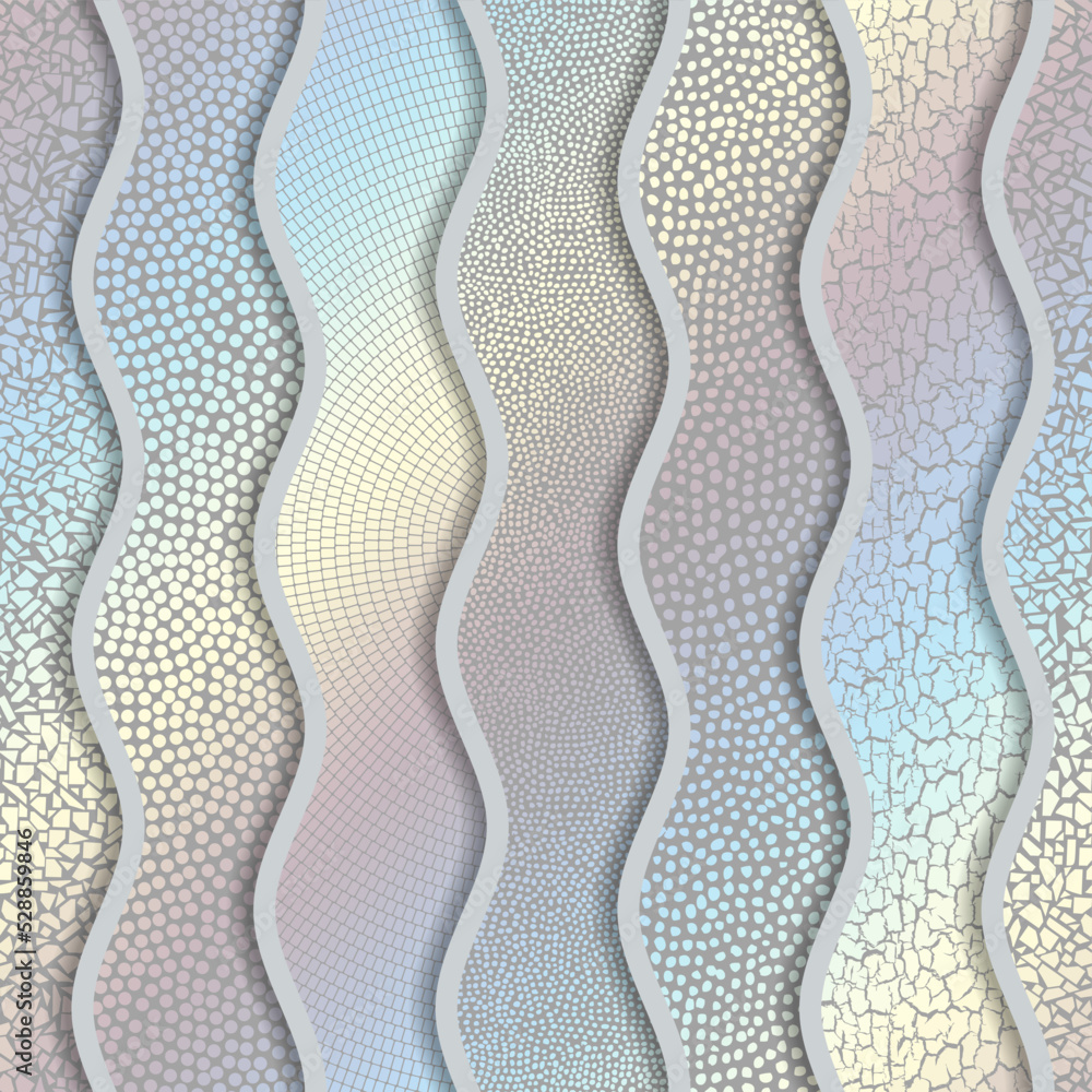 Aufkleber Wavy mosaic art collage. Abstract art background.. Vector image.
