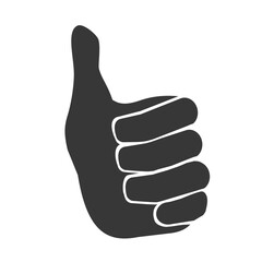 サムズアップ　シルエット　親指　グッド　ハンドサイン