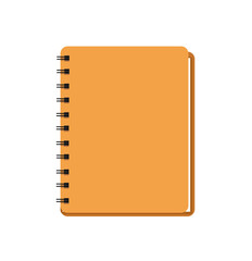 brown spiral notepad. vector illustration