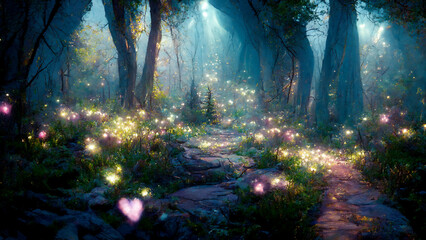 Obraz premium Dark fairytale fantasy forest
